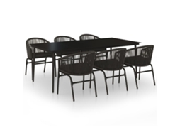 Garden Dining Set, Garden Dining Sets Vidaxl Preto Pvc (200 Cm Table Length)