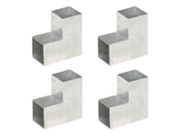 Vidaxl Bases Para Poste Em Forma L 4 Pcs 101x101 Mm Metal Galvanizado