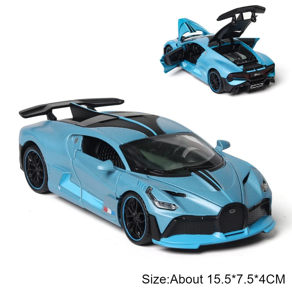 (divo Azul) Escala 1:32 - Miniatura De Carro Esportivo Divo Bolide - Metal Fundido - Música E Luzes - Portas Que Abrem