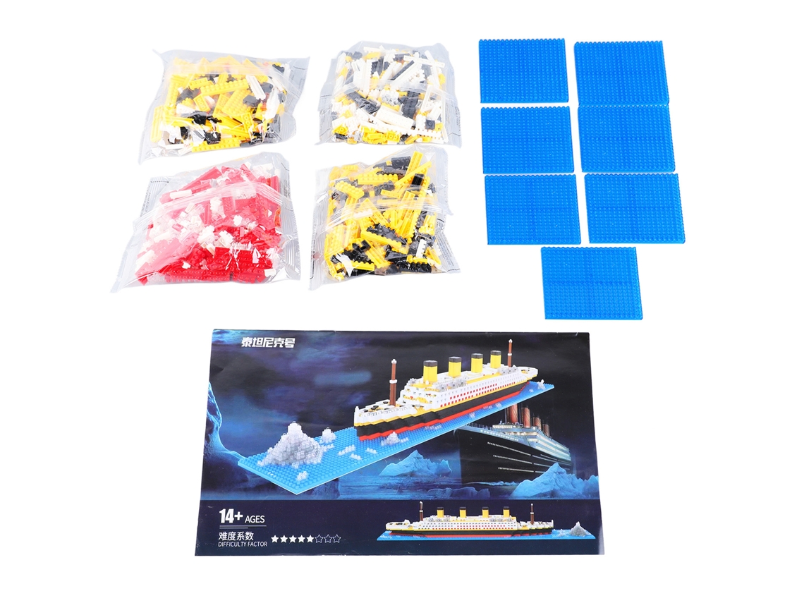 Brinquedo De Blocos De Construção Modelo De Navio Micro Desafiador Educativo Diy Presente