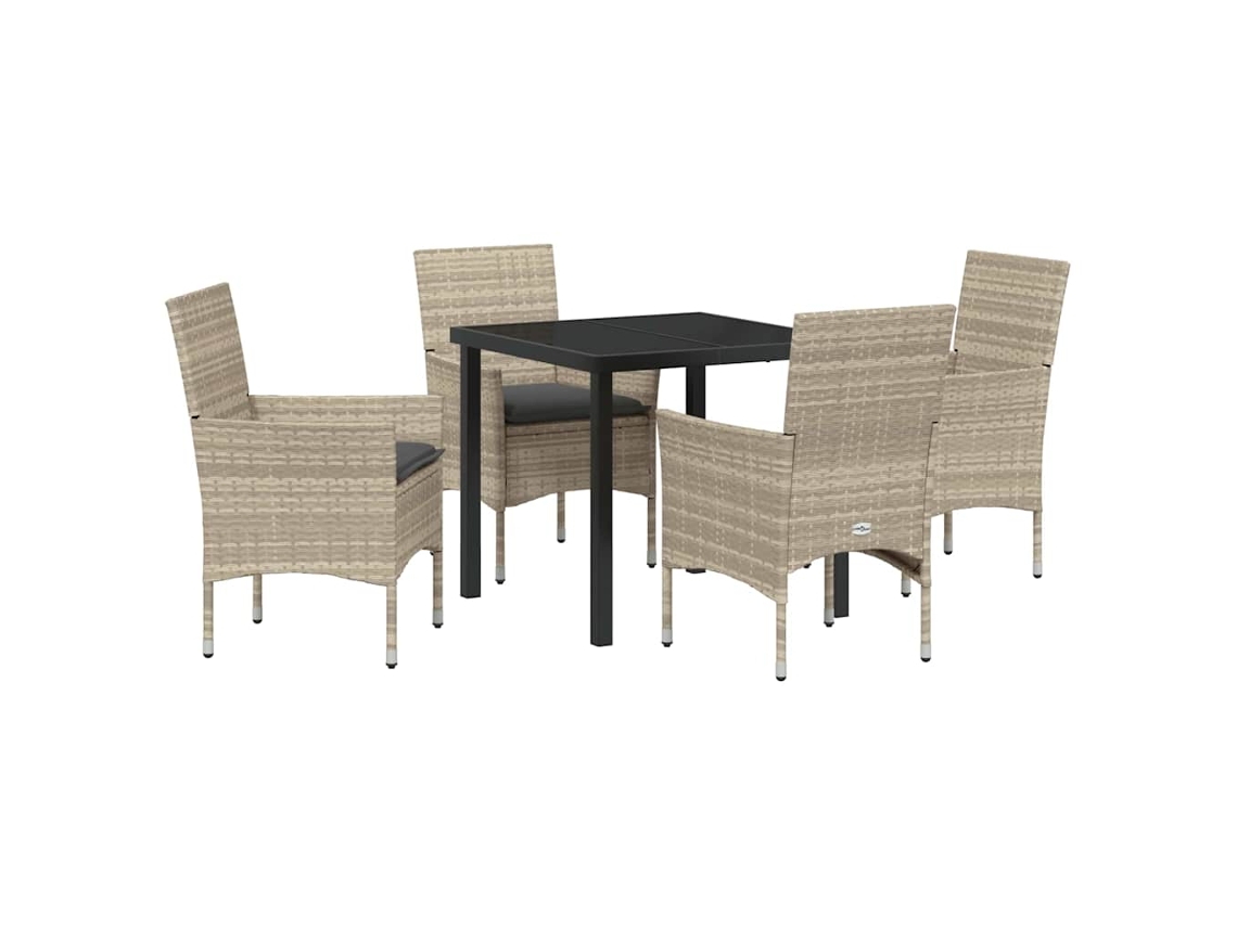 Maison Exclusive - Conjunto De Jantar Para Jardim 5 Pcs Cinzento-claro Vime Pe
