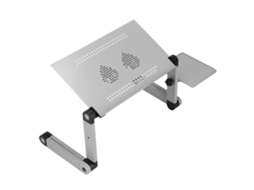 Mesa Portátil Alumínio com Cooler Laptop Prata Ajustável Folding