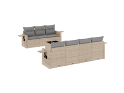 Garden Sofa Set, Garden Sofa Sets Vidaxl Bege Rattan / Vime (n/a)