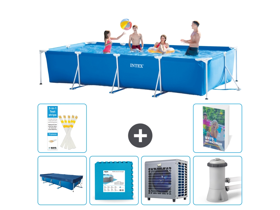 Intex Piscina Com Estrutura Retangular - 450x220x84 Cm - 7-peças S79
