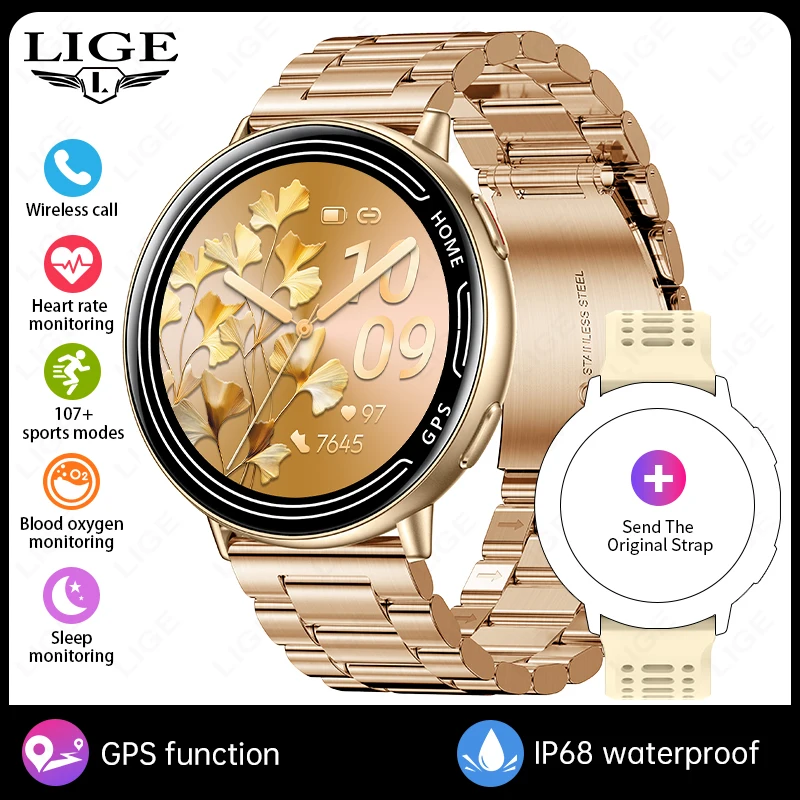 Gps Smartwatch MDUG com Frequência Cardíaca, Chamadas Bluetooth, 1atm, Tela de 1,39 Polegadas