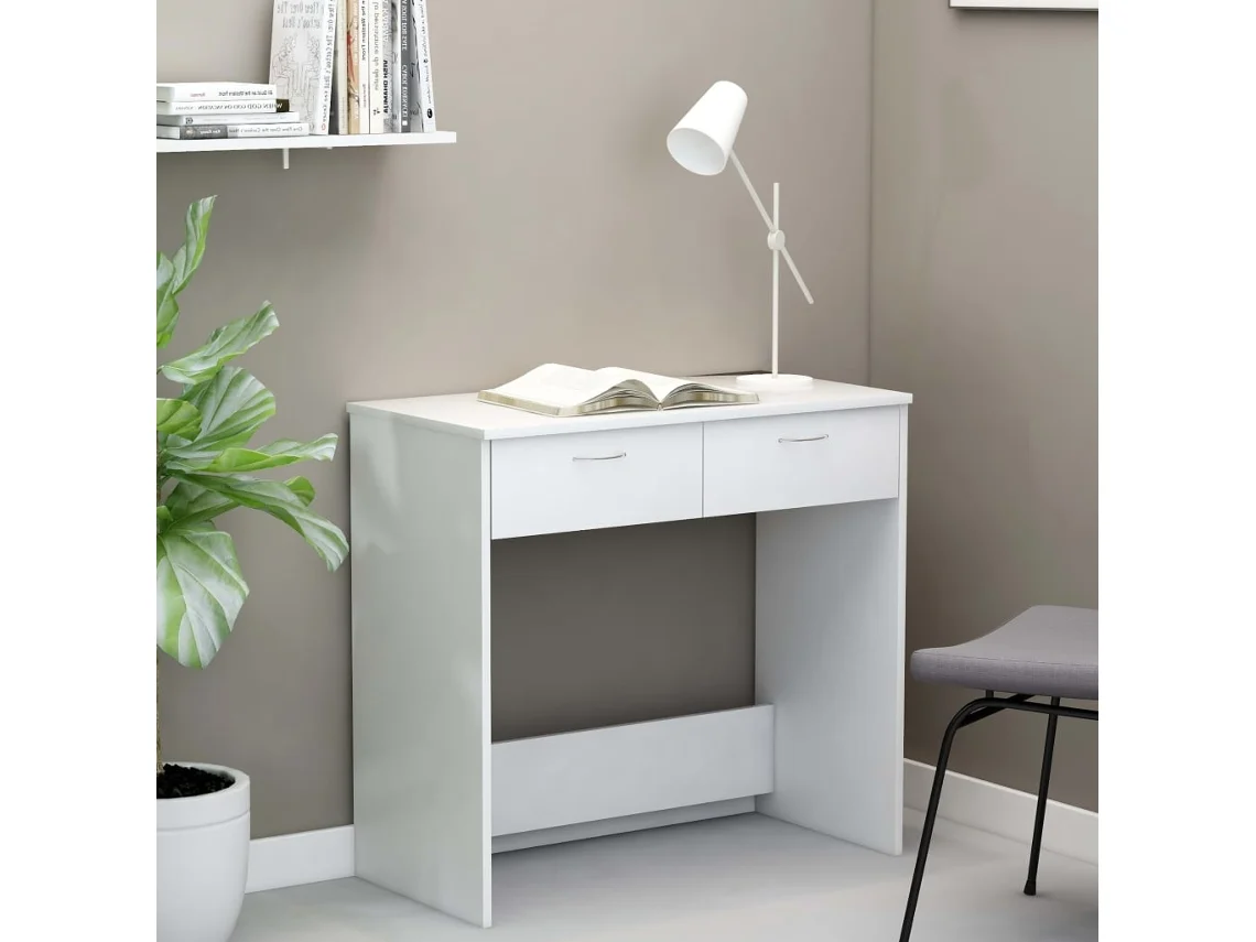 Vidaxl Secretária 80x40x75 Cm Derivados De Madeira Branco
