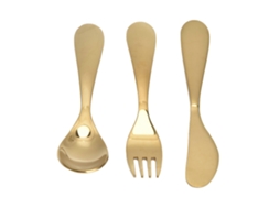 Conjunto De Talheres De Cozinha Em Aço Inoxidável 304 Para Crianças, Garfo, Colher, Faca, Conjunto De Talheres Dourado. Sygo