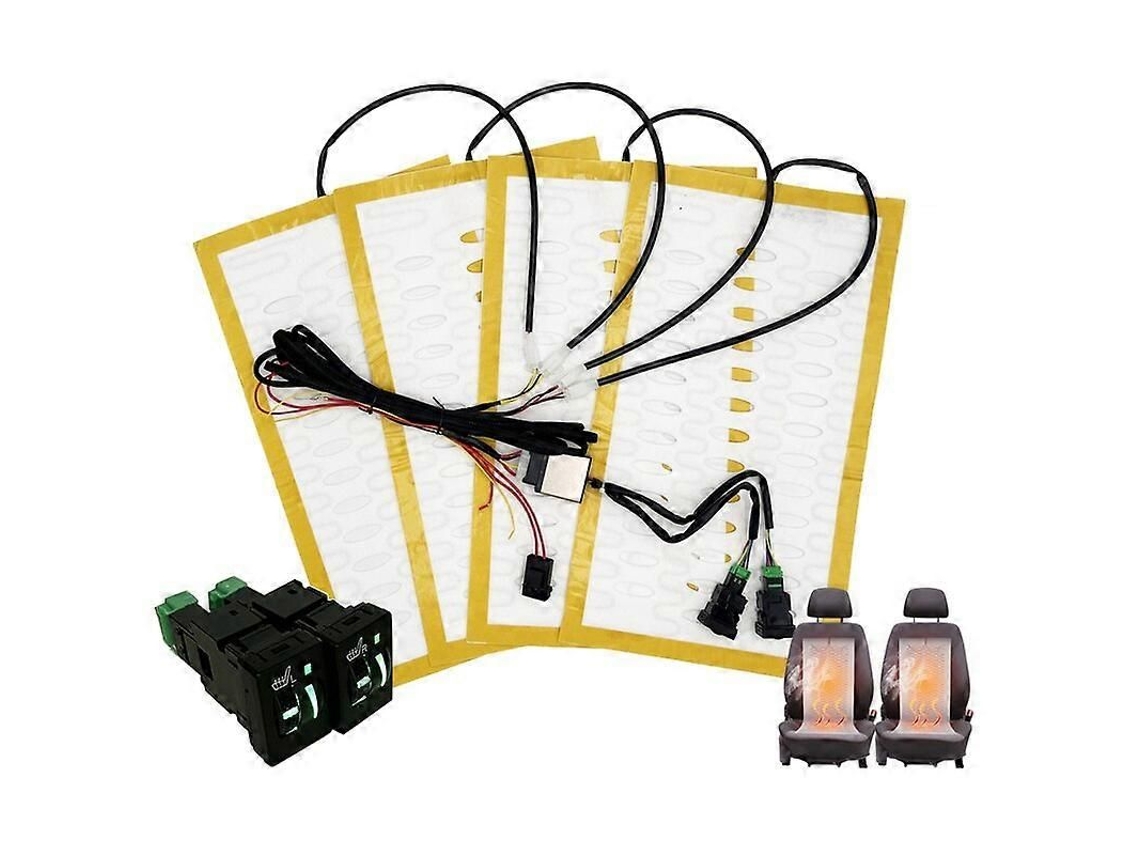 Kit de Aquecimento Assento Carro Embutido para 2 Assentos, 12v, Fio Liga Leve, Almofadas Rápid O, Interruptor Controle GOKOCO