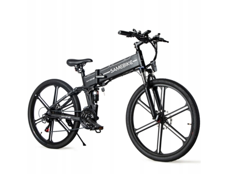 Bicicleta Elétrica Preta (Velocidade Máxima: 30Km/h - Alcance: 100Km) SAMEBIKE LO26 II