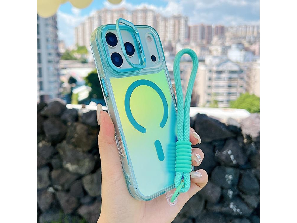 Capa Para Iphone 17 Pro Max Com Cor Degradê E Magsafe, Incluindo Suporte/alça De Pulso.