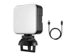Luz para Videoconferência com Clip e Soplador, Luz de Webcam Recarregável para Laptop Zoom, Luz Branca Ajustável de 5600k