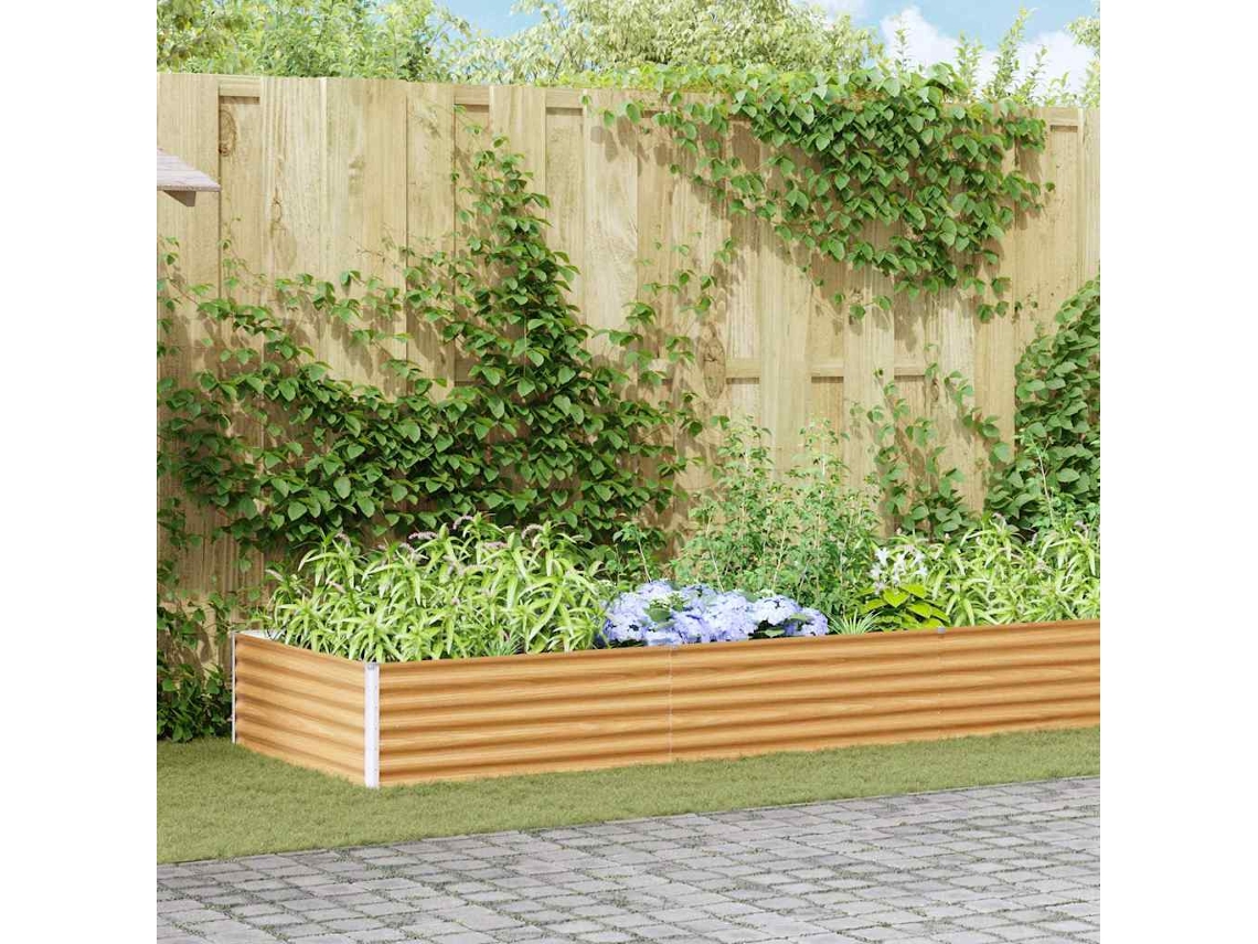 Vidaxl Canteiro De Jardim Elevado Marrom Claro 970 X 100 X 36 Cm