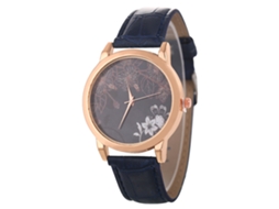 Relógio de Pulso Couples de Quartzo com Pulseira de Couro Pu Estilo Fashion Safira