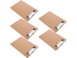 Conjunto de 5 suportes para cadernos A5 (15x23 cm) com clipe resistente, suporte multifuncional rígido para papel.