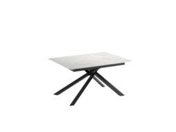Mesa Extensível Pulse 25 Com Tampo Em Melamina Branca Fosca E Estrutura Em Metal Preto - Dimensões 140-190 X 90 X 76 Cm