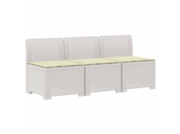 Maison Exclusive - Sofá De Jardim 3 Lugares Com Almofadas Visual Rattan Pp Branco