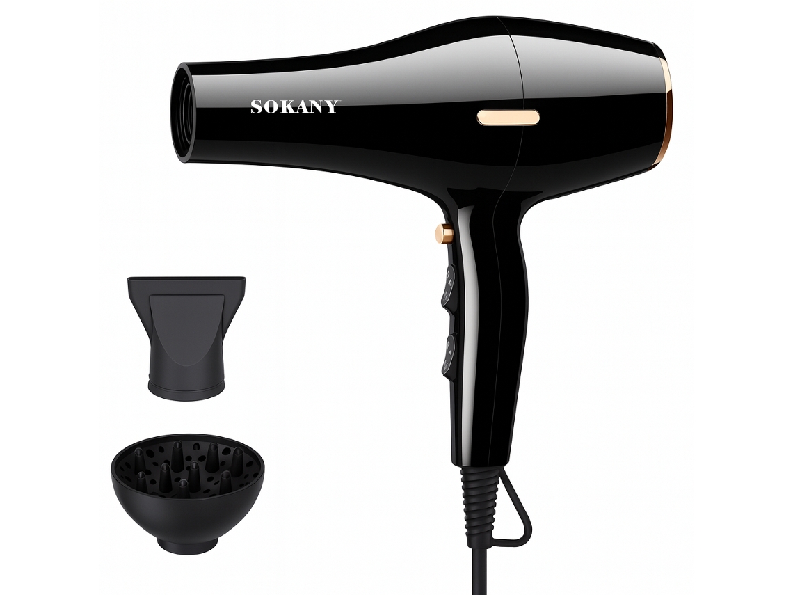 Secador De Cabelo 3000w Sokany Sk 2225 Preto