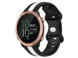 Bracelete de Smartwatch para Garmin Forerunner 645 Música 20mm Fivela Borboleta de silicone de duas cores (preto + branco)