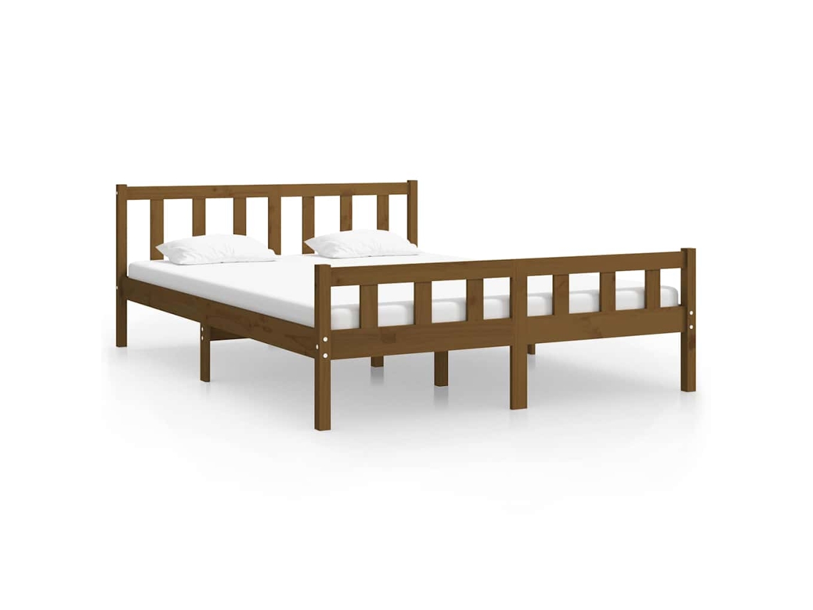 Bed Frame, Bed Frames Vidaxl Marrom Madeira (150 X 200 Cm)