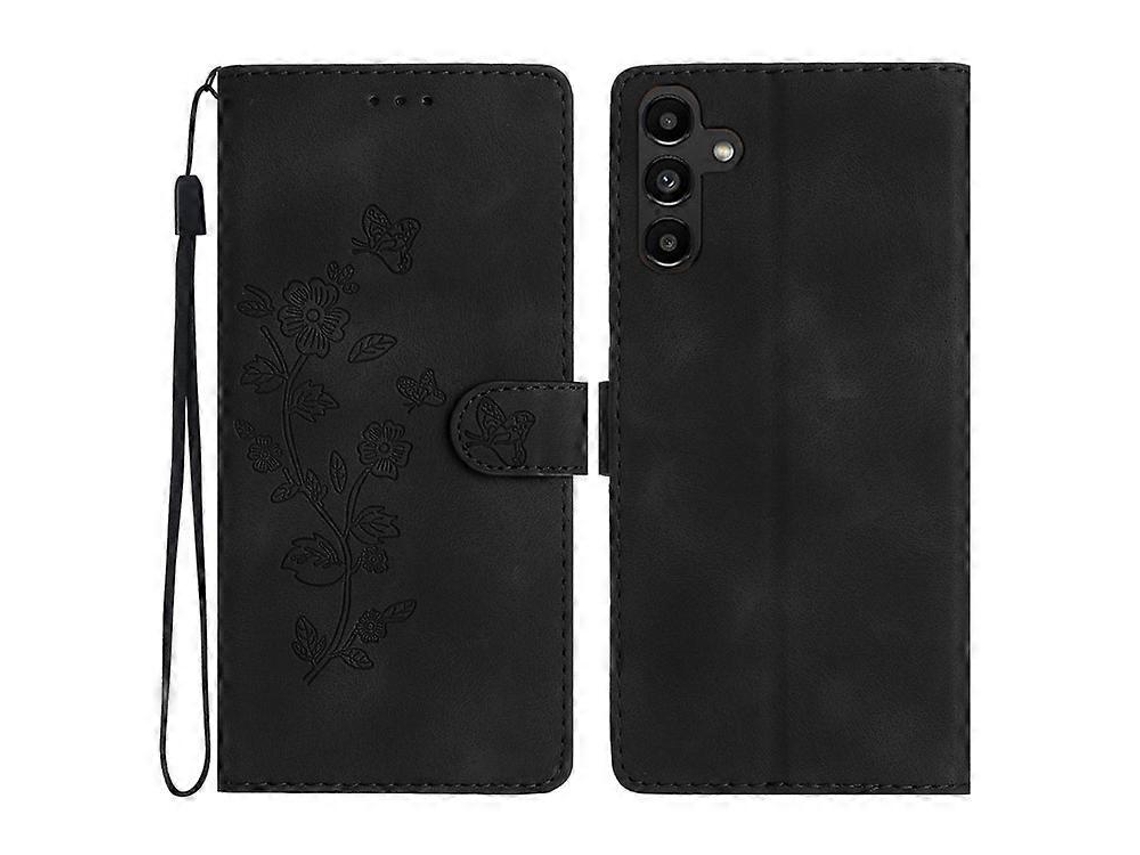 Capa De Couro Pu Compatível Com Samsung Galaxy A25 5g, Capa Magnética Com Estampa De Flores E Suporte Tipo Carteira
