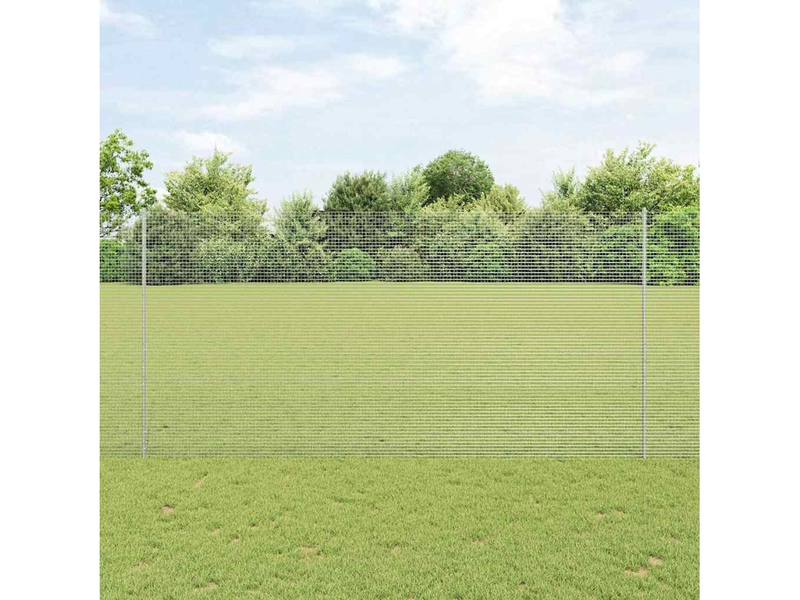 Vidaxl Cerca De Arame Soldado Com Postes 10 X 1,5 M Aço Galvanizado