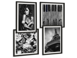 Composição De Quadros Constelação Da Galáxia De Virgem Moldura Preta Imagens Para Um Quarto Infantil Espelharte (conjunto De 4 Imagens)