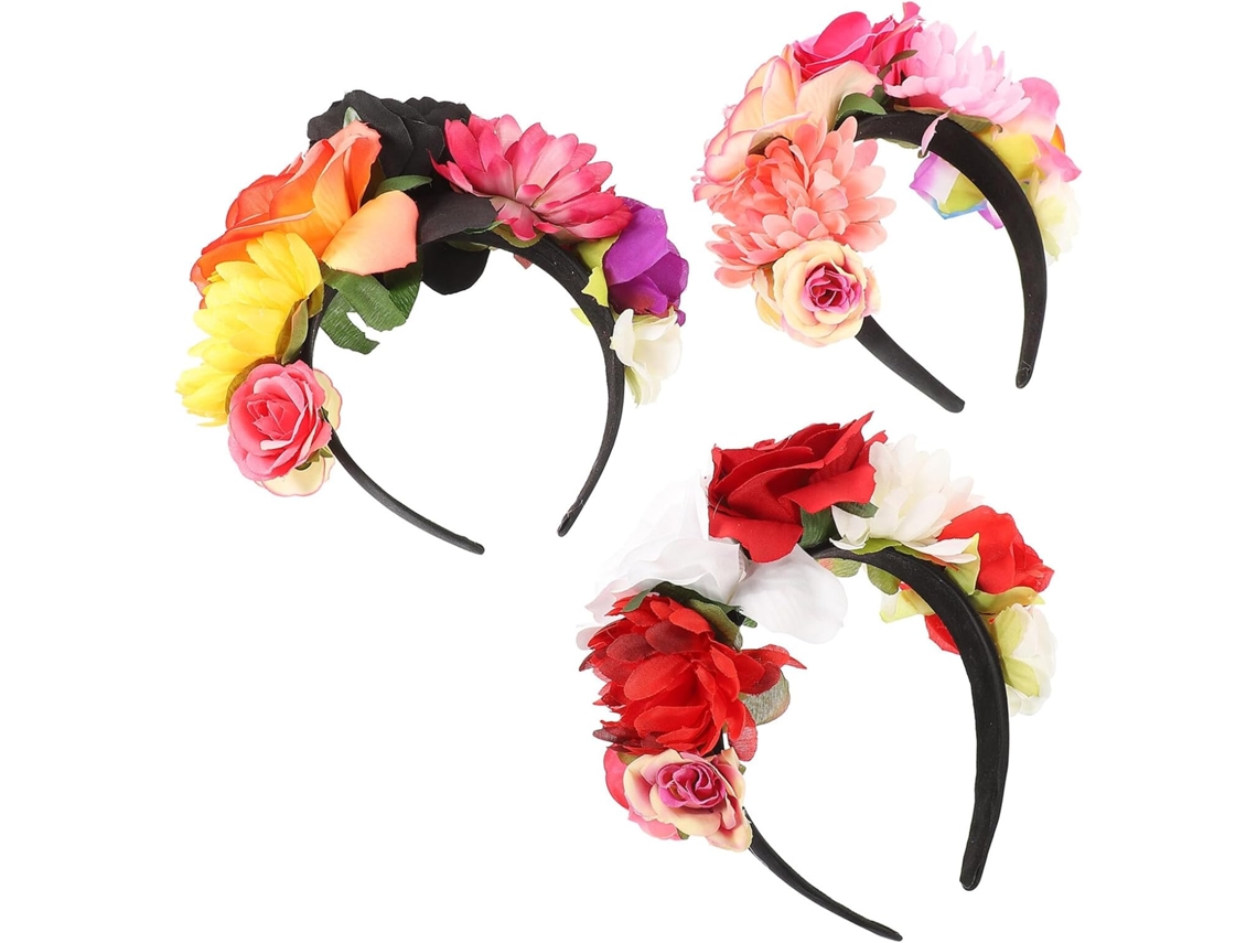 Conjunto De 3 Tiaras Vintage Góticas Com Flores, Perfeitas Para O Dia Dos Mortos.