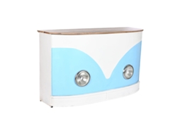 Mobiliário Auxiliar HOME ESPRIT Branco Castanho Turquesa Cristal Ferro Madeira de mangueira 157 x 52 x 90 cm