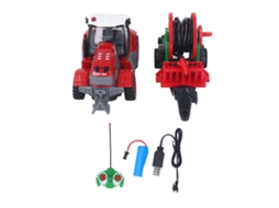 Brinquedo Trator Agrícola Rc Recarregável Com Luz E Controle Remoto Para Crianças