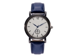 Relógio de quartzo casual unissex Zhoulianfa com pulseira de couro PU (azul royal)