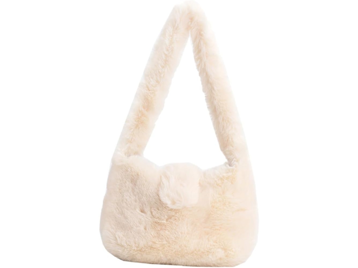 Bolsa De Ombro De Pelúcia Para Mulheres, Bolsa De Inverno Simples E Versátil Para Meninas.