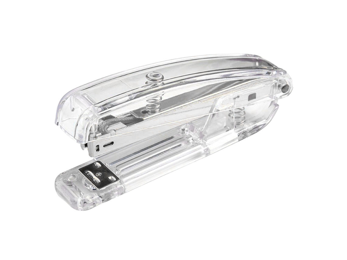 Grapadora Minimalista De Acero Y Acrílico Para Oficina Y Escuela, Grip Cómodo, Sencilla De Usar, Plata
