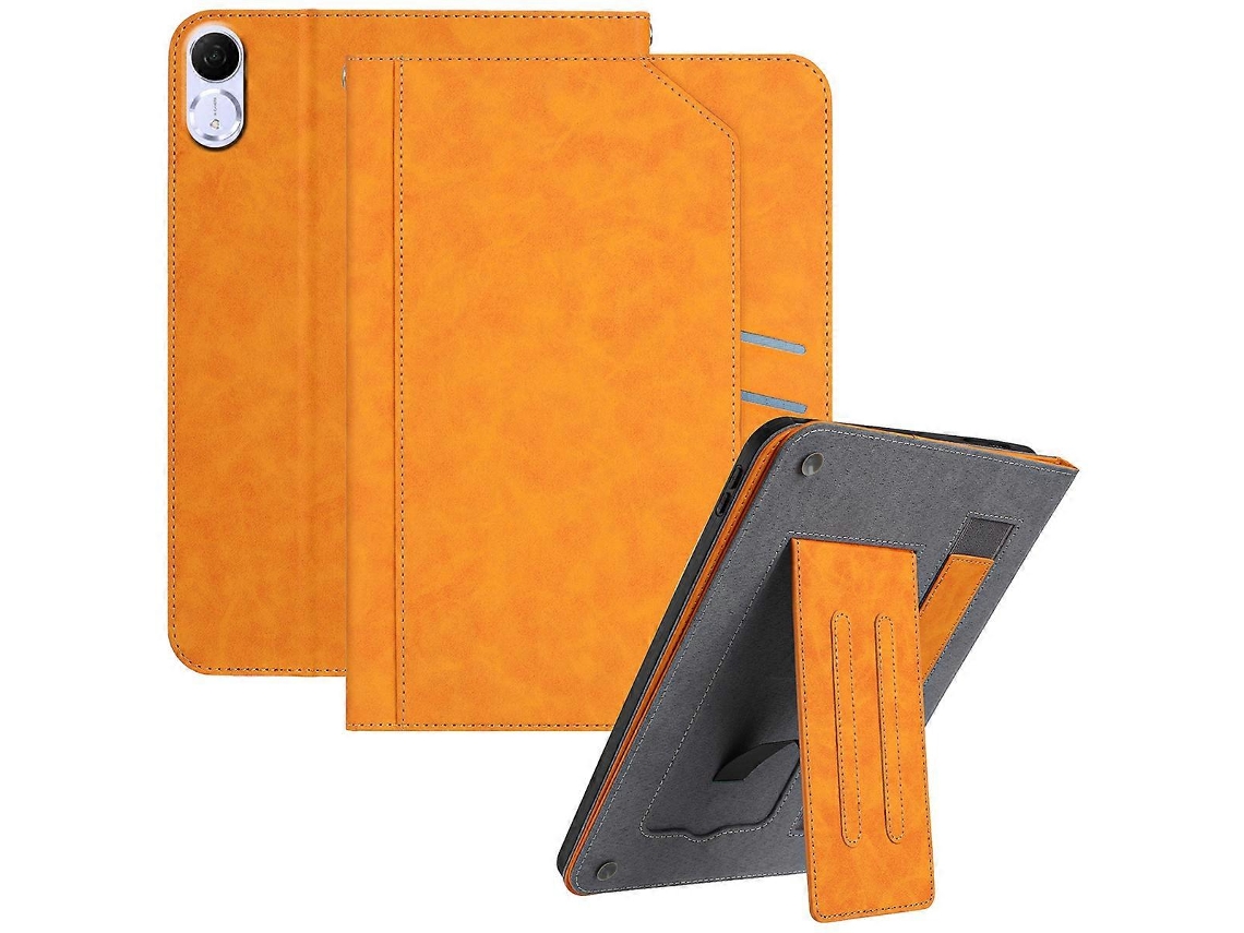 Capa tipo carteira de couro sintético Hengrongshen para tablet Honor Pad V9 GT com suporte, função de despertar/repouso automático, amarela