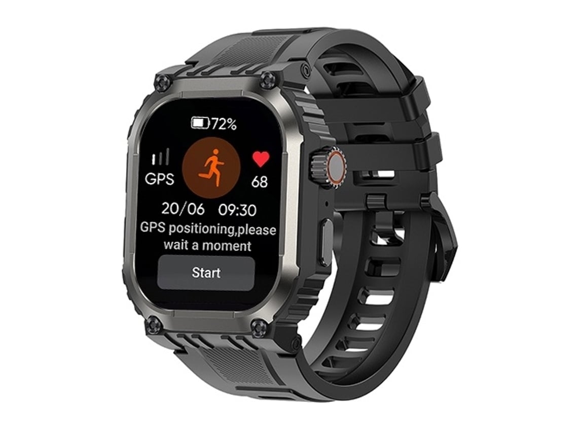 Smartwatch 1 83 Ip68 À Prova Dágua Bateria Ultra Longa De 410 Mah Mais De 100 Modos Esportivos Rastreador De Atividades Preto Yunzii