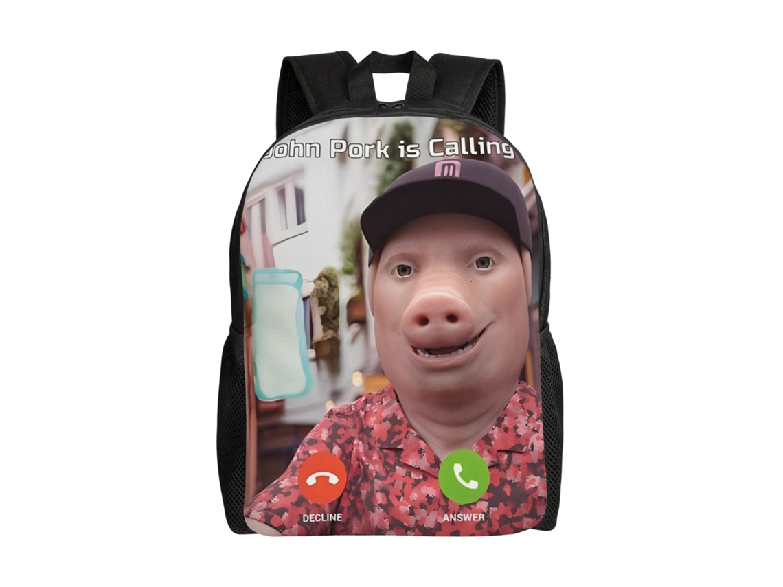 Laxiscreed Mochila Escolar De 17 Polegadas Com Estampa De Porco E Tecido De Gola Do John, Ideal Para Pequenos Estudantes