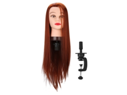 Cabeza De Maniquí Rojo Marrón Para Practicar Estilismo De Cabello
