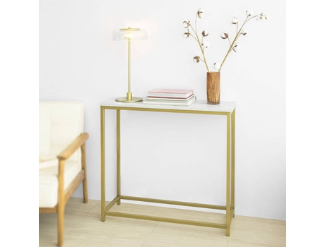 Consola  Branco e Dourado (80x75x30cm)