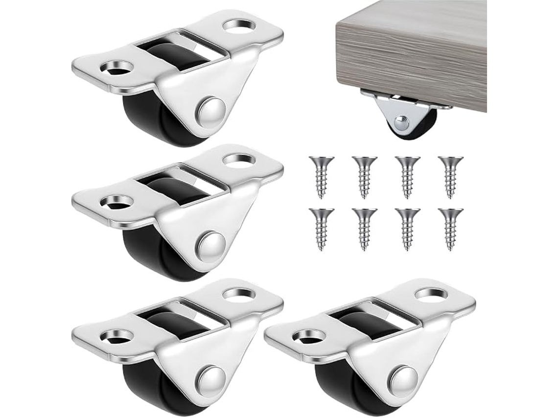 Quatro Mini Rodízios Para Móveis, Diâmetro 0,5 Polegadas.