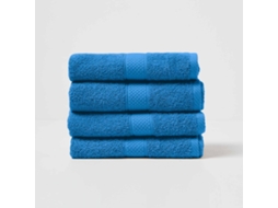 Homescapes Turkish Cotton Hand Towel Set Of 4, Cobalt Blue