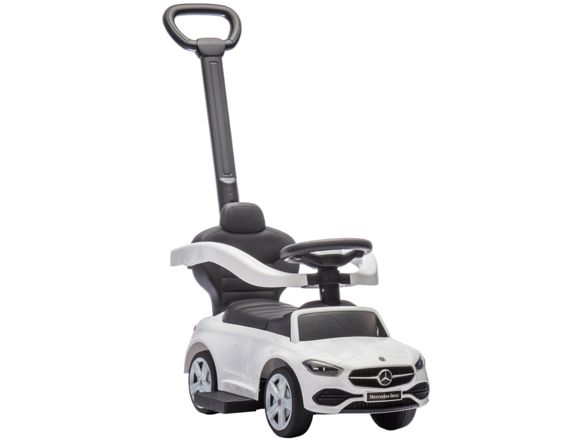 Carrinho Elétrico Infantil Mercedes Licenciado Para Crianças De 1 A 3 Anos, Conversível Em De Bebê, 91x40x83 Cm, Branco