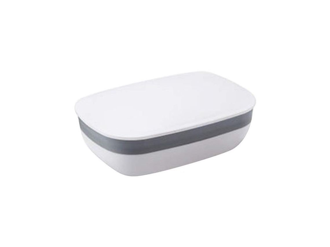 2026-caja De Jabón Com Tampa Impermeável De Plástico, 11,8x8,3x4,5cm, Para Viagens E Lar, Branco E Cinza