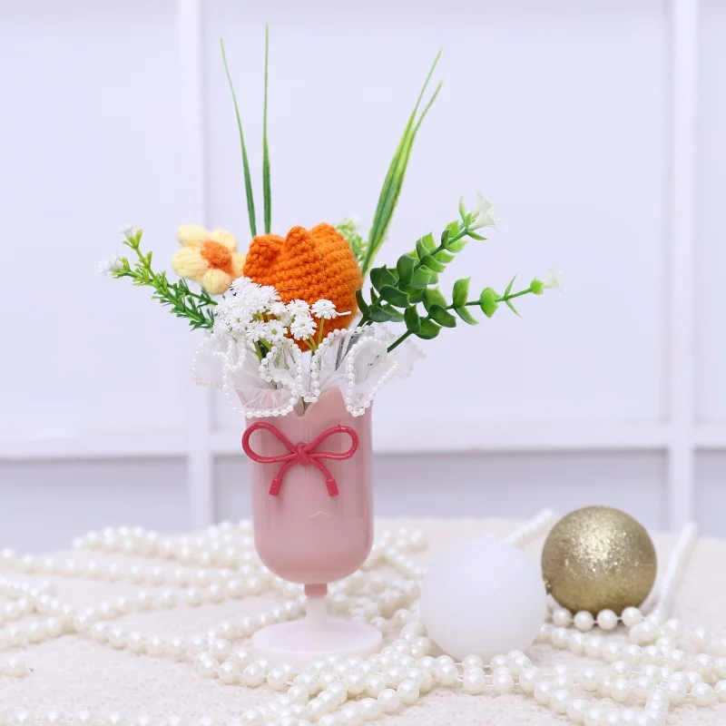 Buquês De Crochê Feitos À Mão E Plantas Em Vasos: Decoração Criativa Para Casa E Presentes De Aniversário.