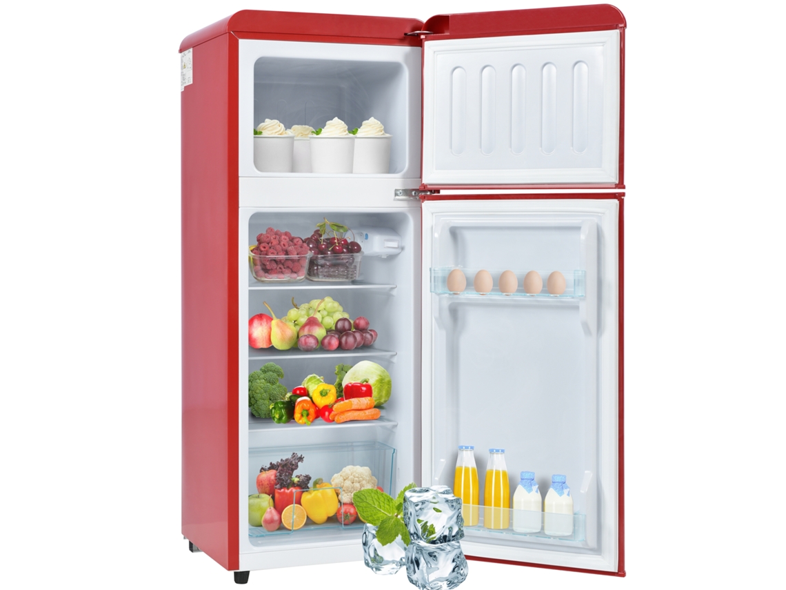 Refrigerador Retrô 92l Freezer 28l Prateleiras Vidro Led VELTRIX