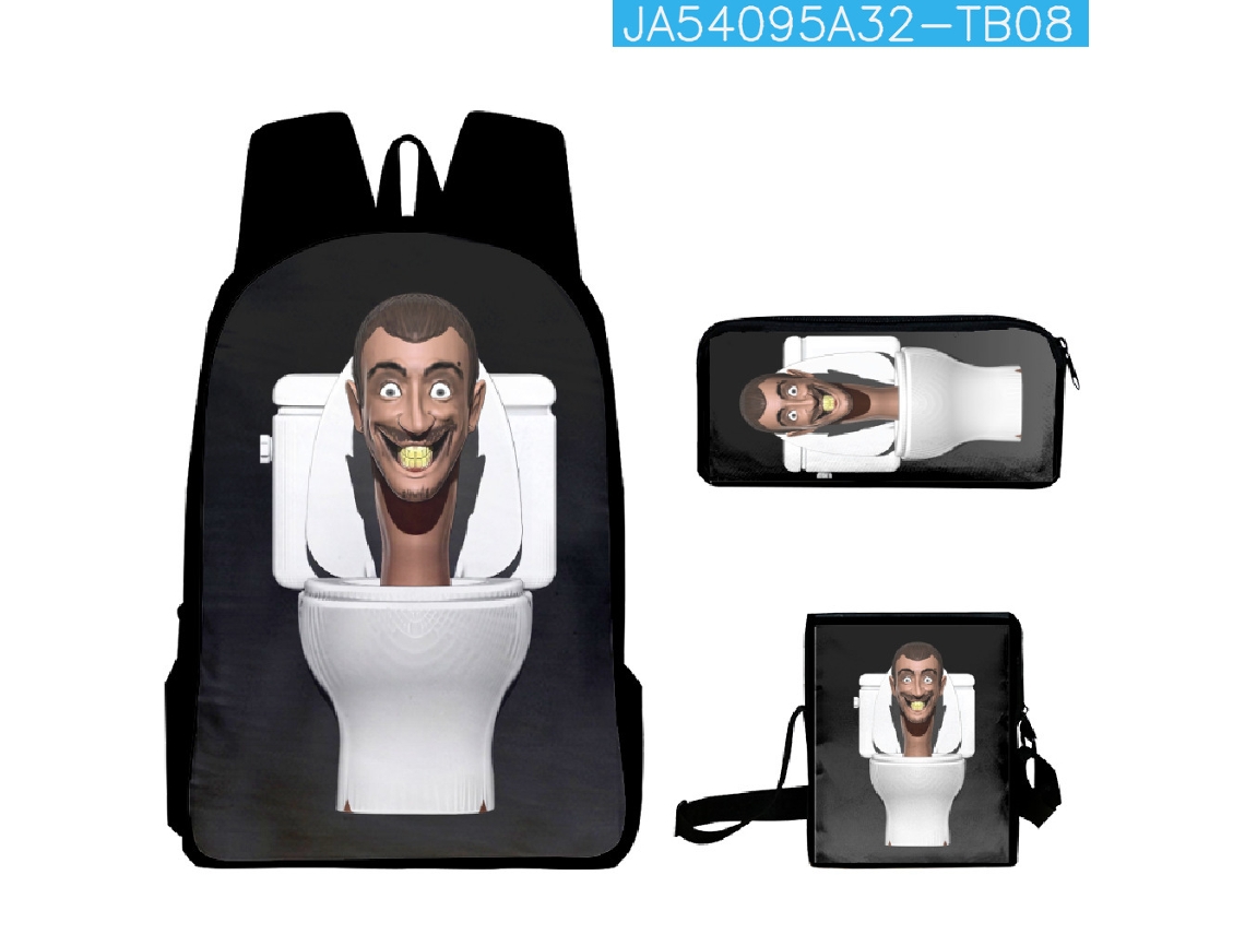 KOHREE Skibidi Toilet Mochila Escolar Conjunto de Três Peças