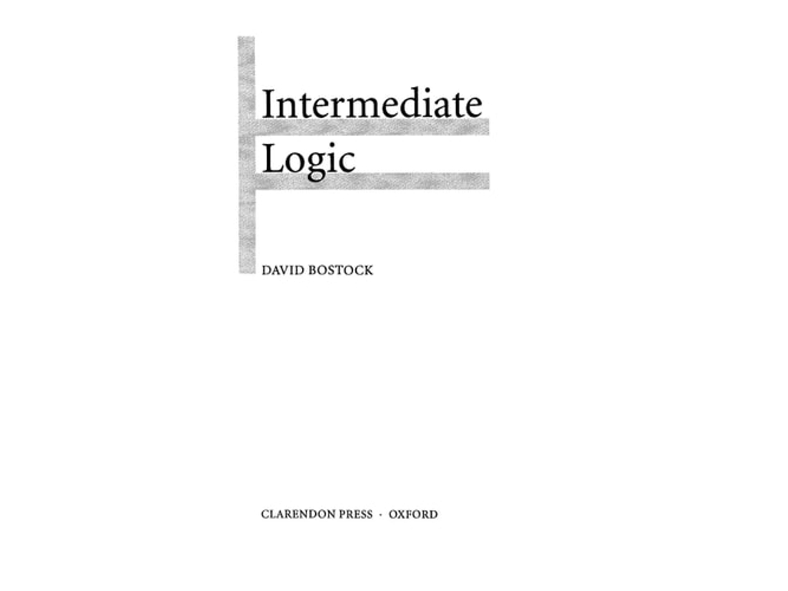 Livro Intermediate Logic de David Bostock (Inglês)