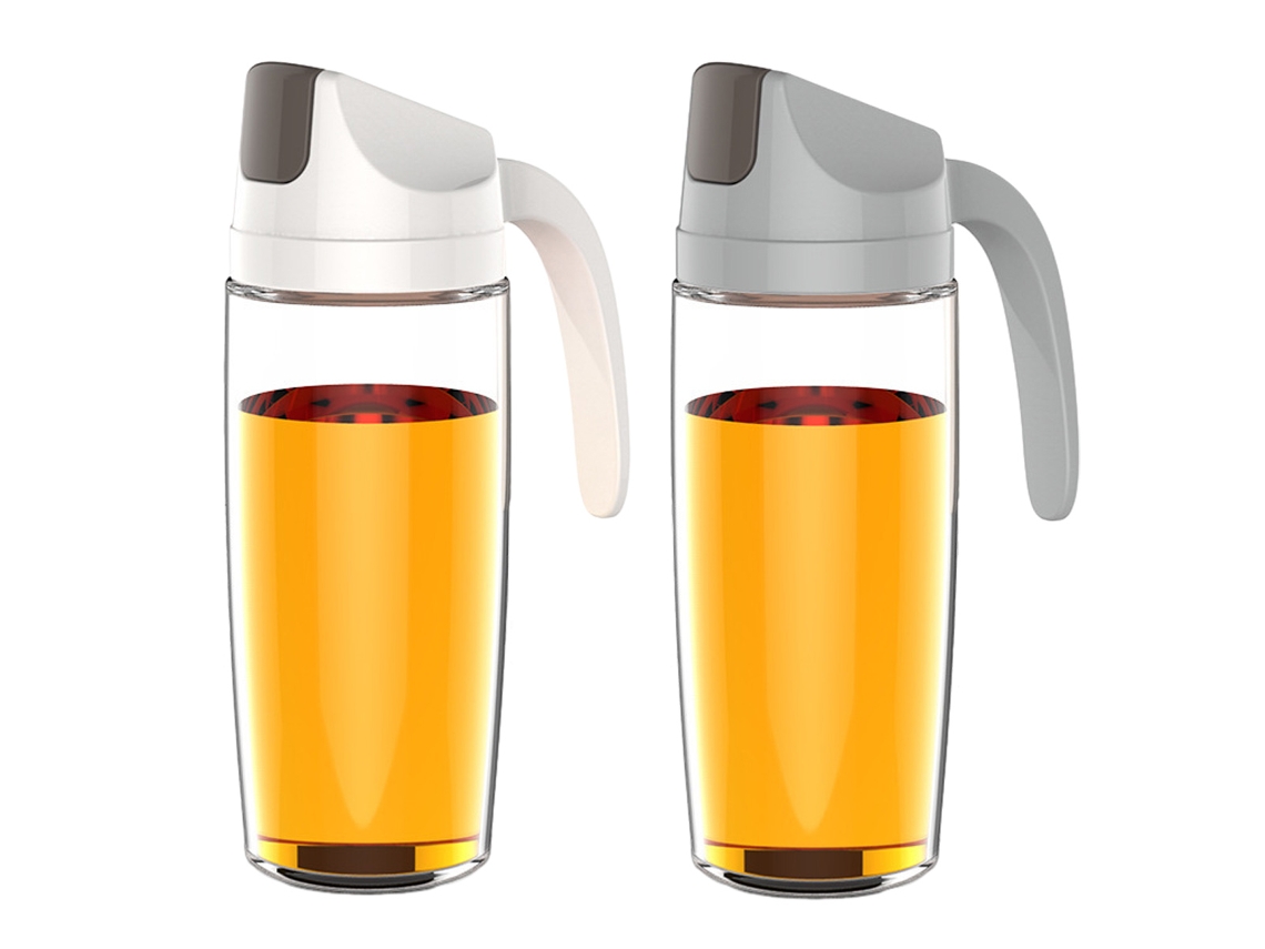 Conjunto de 2 Garrafas Flip 600Ml em Vidro para Azeite e Vinagre NEVEANCE