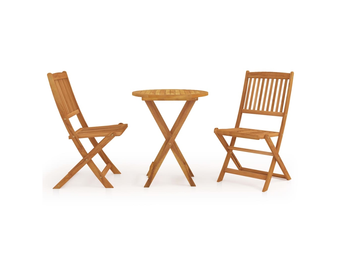 Conjunto de 3 Jantar Dobrável para Jardim Madeira Acácia Maciça MAISON EXCLUSIVE