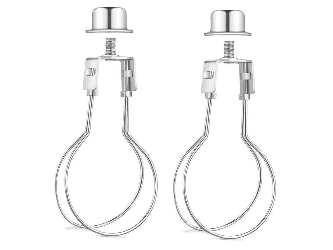 Kit Adaptador Porta abajur com Arpador, Inclui Decorações e Níveis 2 Peças (prata)