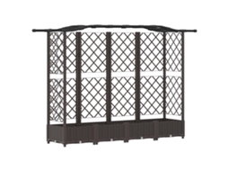 Conjunto 1 Canteiro De Jardim Elevado Vidaxl Castanho Polipropileno (203,5 X 40 X 123 Cm)
