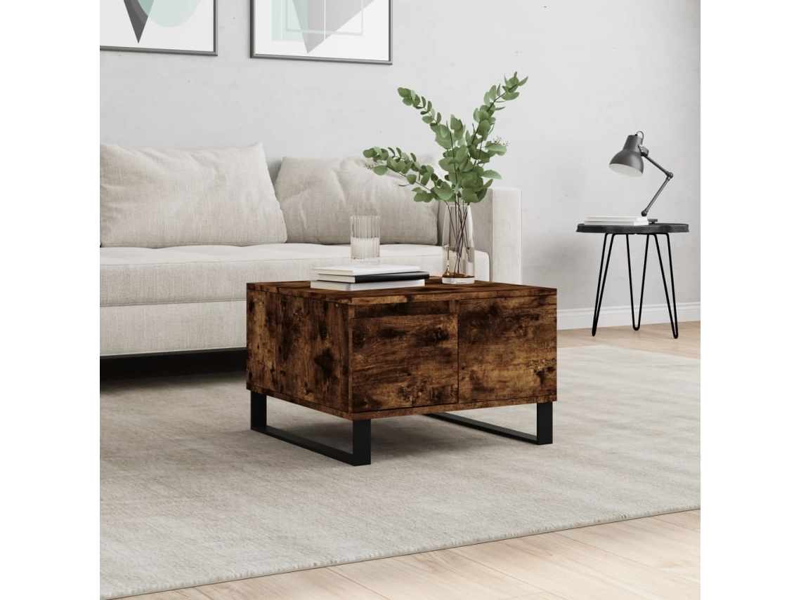 Vidaxl Mesa De Centro 55x55x36,5 Cm Derivados Madeira Carvalho Fumado